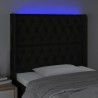 Tête de lit à LED Noir 103x16x118/128 cm Tissu 624039624039