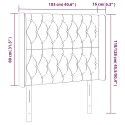 Tête de lit à LED Noir 103x16x118/128 cm Tissu 624039624039