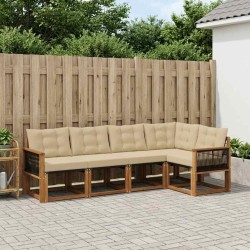 Ensemble de canapés d'extérieur 5 pcs Naturel et Beige 624040624040