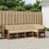 Ensemble de canapés d'extérieur 5 pcs Naturel et Beige 624040624040