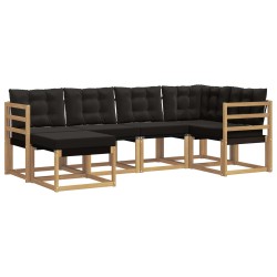 Ensemble de canapés d'extérieur 6 pcs Blanc et noir 624041624041