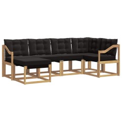 Ensemble de canapés d'extérieur 6 pcs Blanc et noir 624042624042