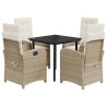 Ensemble à manger de jardin avec coussins 5pcs Beige poly rotin 624048624048