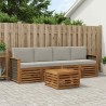 Ensemble de canapés d'extérieur 5 pcs Naturel et gris clair 624050624050