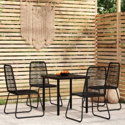 Ensemble à manger de jardin 5 pcs Noir 624061624061
