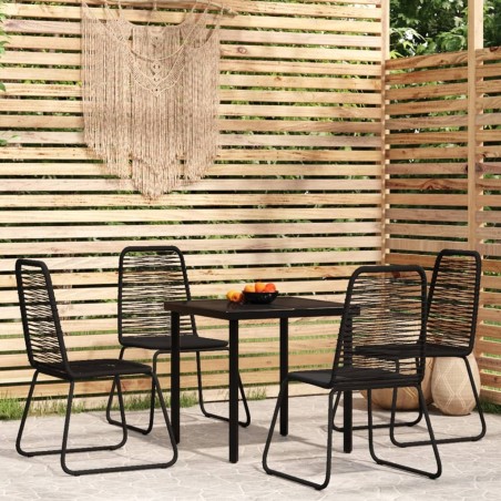 Ensemble à manger de jardin 5 pcs Noir 624061624061