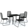 Ensemble à manger de jardin 5 pcs Noir 624061624061