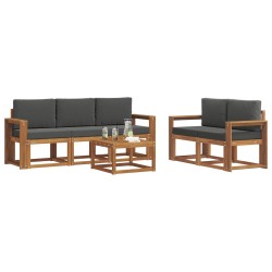 Ensemble de canapés d'extérieur 6 pcs Naturel et Anthracite 624063624063