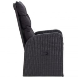 Ensemble à manger de jardin avec coussins 5 pcs Noir 624064624064