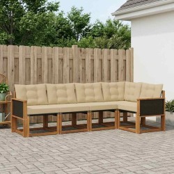 Ensemble de canapés d'extérieur 5 pcs Naturel et Beige 624066624066