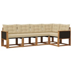 Ensemble de canapés d'extérieur 5 pcs Naturel et Beige 624066624066