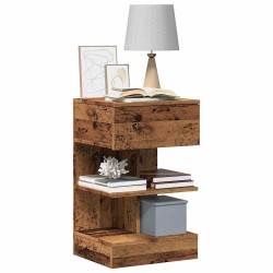 Table de chevet vieux bois 40x35x65 cm bois d'ingénierie 624068624068