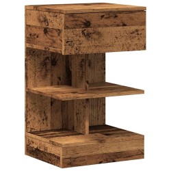 Table de chevet vieux bois 40x35x65 cm bois d'ingénierie 624068624068