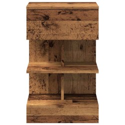 Table de chevet vieux bois 40x35x65 cm bois d'ingénierie 624068624068