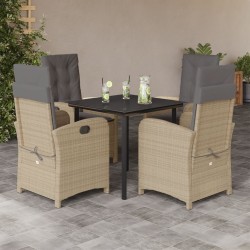 Ensemble à manger de jardin coussins 5 pcs mélange beige rotin 624073624073