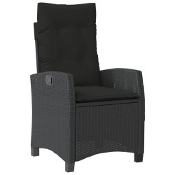 Ensemble à manger de jardin coussins 5pcs Noir Résine tressée 624075624075