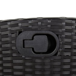 Ensemble à manger de jardin coussins 5pcs Noir Résine tressée 624075624075