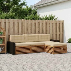 Ensemble de canapés d'extérieur 4 pcs Naturel et Beige 624076624076