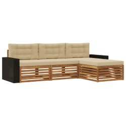 Ensemble de canapés d'extérieur 4 pcs Naturel et Beige 624076624076