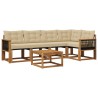 Ensemble de canapés d'extérieur 6 pcs Naturel et Beige 624078624078