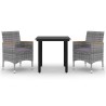 Ensemble à manger de jardin coussins 3 pcs Résine tressée Verre 624080624080