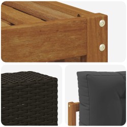 Ensemble de canapés d'extérieur 4 pcs Naturel et Anthracite 624081624081