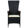 Ensemble à manger de jardin avec coussins 5 pcs Noir 624084624084