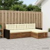 Ensemble de canapés d'extérieur 4 pcs Naturel et Crème 624086624086