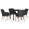Ensemble à manger de jardin avec coussins 5 pcs Noir 624090624090