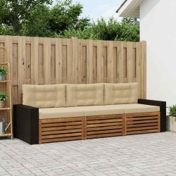 Ensemble de canapés d'extérieur 3 pcs Naturel et Beige 624094624094