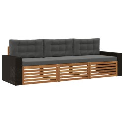 Ensemble de canapés d'extérieur 3 pcs Naturel et Anthracite 624102624102