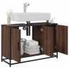 Armoire de lavabo de salle de bain chêne marron 90x33x60 cm 624106624106