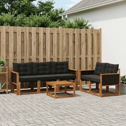 Ensemble de canapés d'extérieur 6 pcs Naturel et noir 624107624107