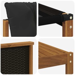Ensemble de canapés d'extérieur 6 pcs Naturel et noir 624107624107