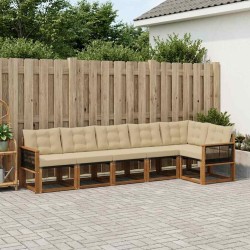 Ensemble de canapés d'extérieur 6 pcs Naturel et Beige 624109624109