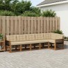 Ensemble de canapés d'extérieur 6 pcs Naturel et Beige 624109624109