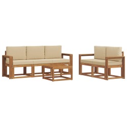 Ensemble de canapés d'extérieur 6 pcs Naturel et Beige 624114624114