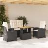 Ensemble à manger de jardin 4 pcs avec coussins noir 624117624117
