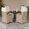 Ensemble à manger de jardin avec coussins 5pcs Beige poly rotin 624122624122