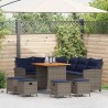 Ensemble de canapé de jardin 6 pcs avec coussins en forme de L gris résine tressée 624123624123