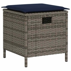 Ensemble de canapé de jardin 6 pcs avec coussins en forme de L gris résine tressée 624123624123