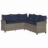 Ensemble de canapé de jardin 6 pcs avec coussins en forme de L gris résine tressée 624123624123