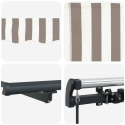 Auvent rétractable Gris clair et blanc 450 × 300 cm 624124624124