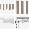 Auvent rétractable Gris clair et blanc 450 × 300 cm 624125624125