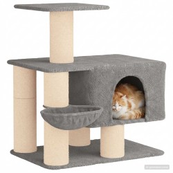 Arbre à chat avec poteaux à griffer en sisal Gris clair 96 cm 624135624135