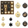 Ensemble de Boules de Noël 40 pcs Noir et or Plastique 624138624138