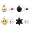 Ensemble de Boules de Noël 40 pcs Noir et or Plastique 624138624138