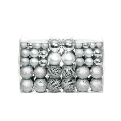 Ensemble de boules de Noël 100 pcs 3/4/6 cm Argenté 624142624142