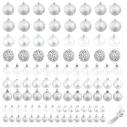Ensemble de boules de Noël 100 pcs 3/4/6 cm Argenté 624142624142