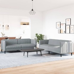 Ensemble de canapés 2 pcs gris clair tissu 624145624145
